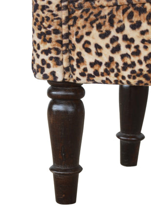 Leopard Print Velvet Bench