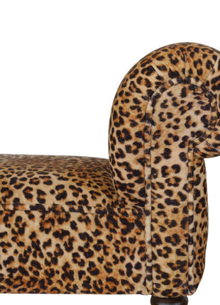 Leopard Print Velvet Bench