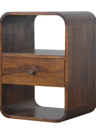 Chestnut Curved Edge Bedside
