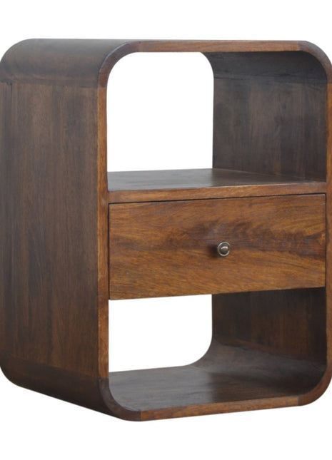 Chestnut Curved Edge Bedside