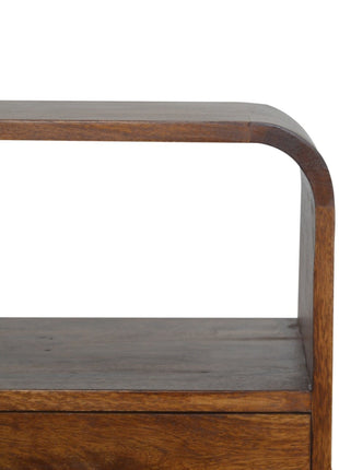Chestnut Curved Edge Bedside