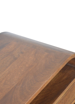 Chestnut Curved Edge Media Unit with 2 Drawers