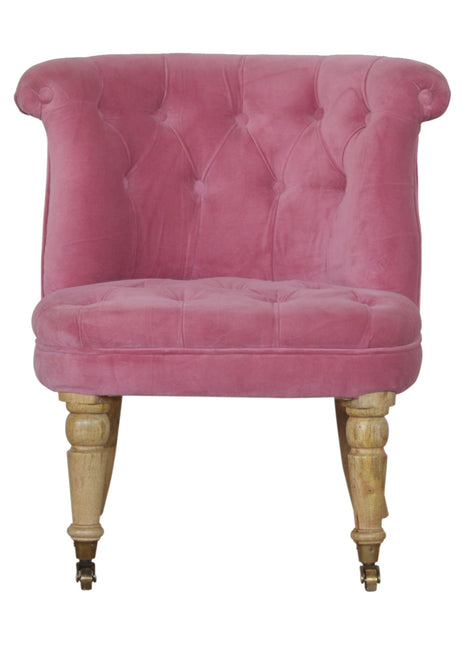 Pink Velvet Accent Chair