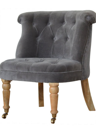 Grey Velvet Accent Chair
