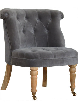 Grey Velvet Accent Chair