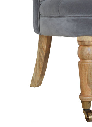 Grey Velvet Accent Chair
