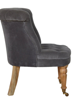 Grey Velvet Accent Chair