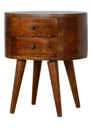 Chestnut Rounded Bedside Table