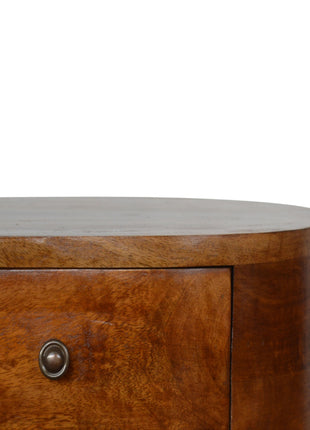 Chestnut Rounded Bedside Table