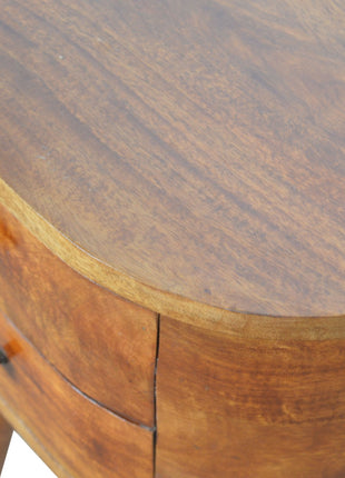 Chestnut Rounded Bedside Table