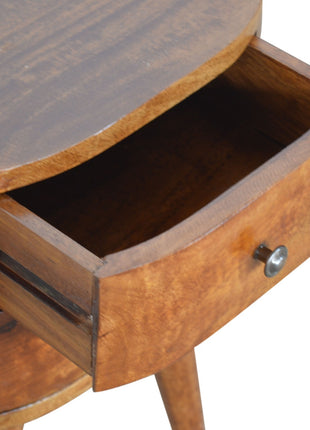 Chestnut Rounded Bedside Table