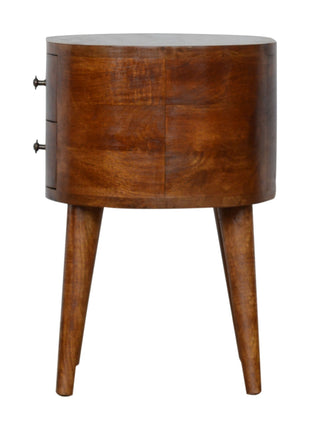 Chestnut Rounded Bedside Table