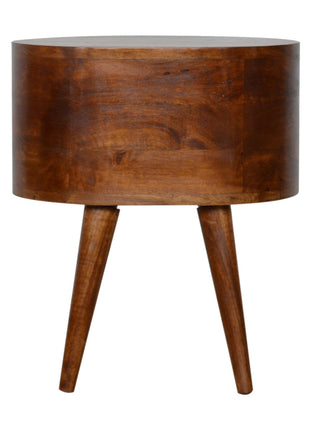 Chestnut Rounded Bedside Table