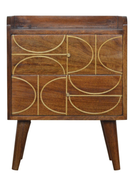 Chestnut Inlay Abstract Bedside